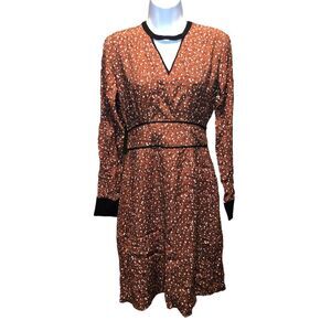 Brooklyn Industries Prairie Long Sleeve Dress size XS, Orange Floral Dress